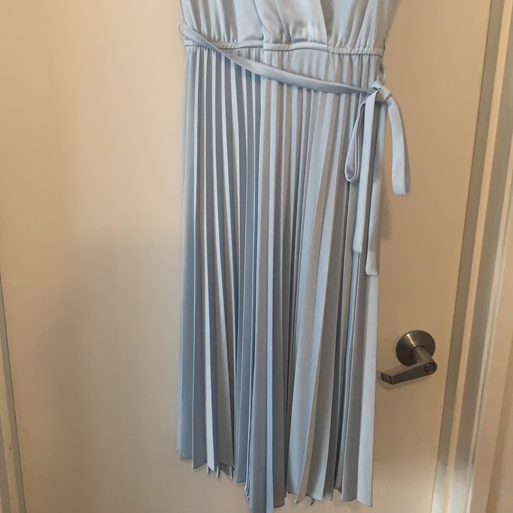 Vintage Julie Miller Light Blue Wrap Dress - Picture 3 of 5